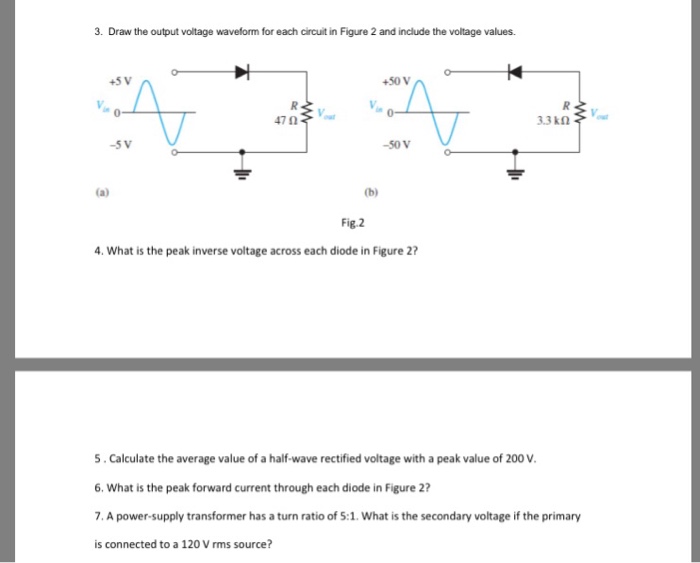 Solved 3 Draw The Output Voltage Waveform For Each Circuit Chegg