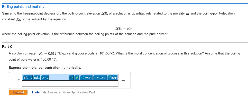 Homework help and molality