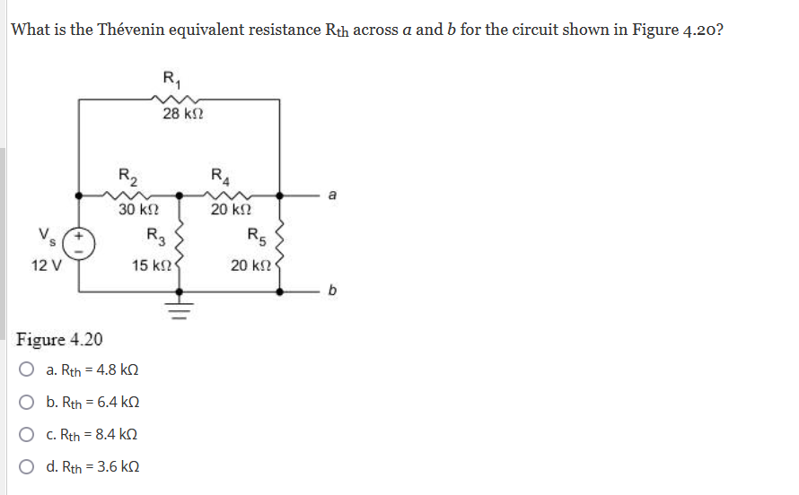 Solved What Is The Th Venin Equivalent Voltage Vth Across A Chegg