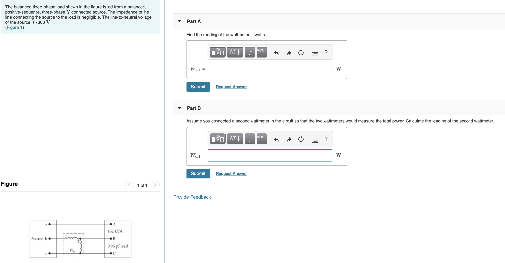 Solved The Balanced Three Phase Load Shown In The Figure Is Chegg