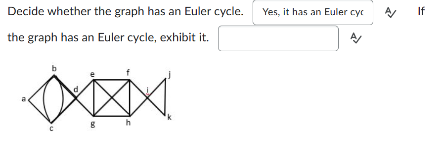 Solved Decide Whether The Graph Has An Euler Cycle A If Chegg