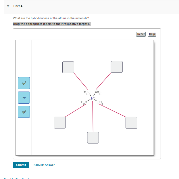 Solved Part A What Are The Hybridizations Of The Atoms In Chegg