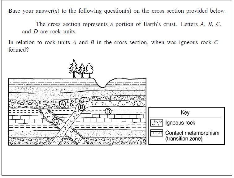 Solved A Geologic Cross Section Is Shown Below 1 A B C D Chegg