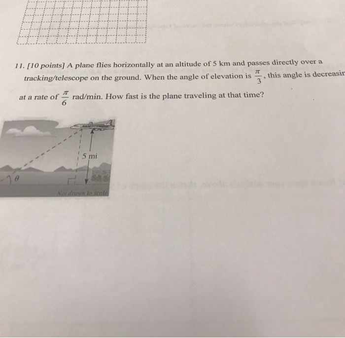 Solved 11 10 Points A Plane Flies Horizontally At An Chegg