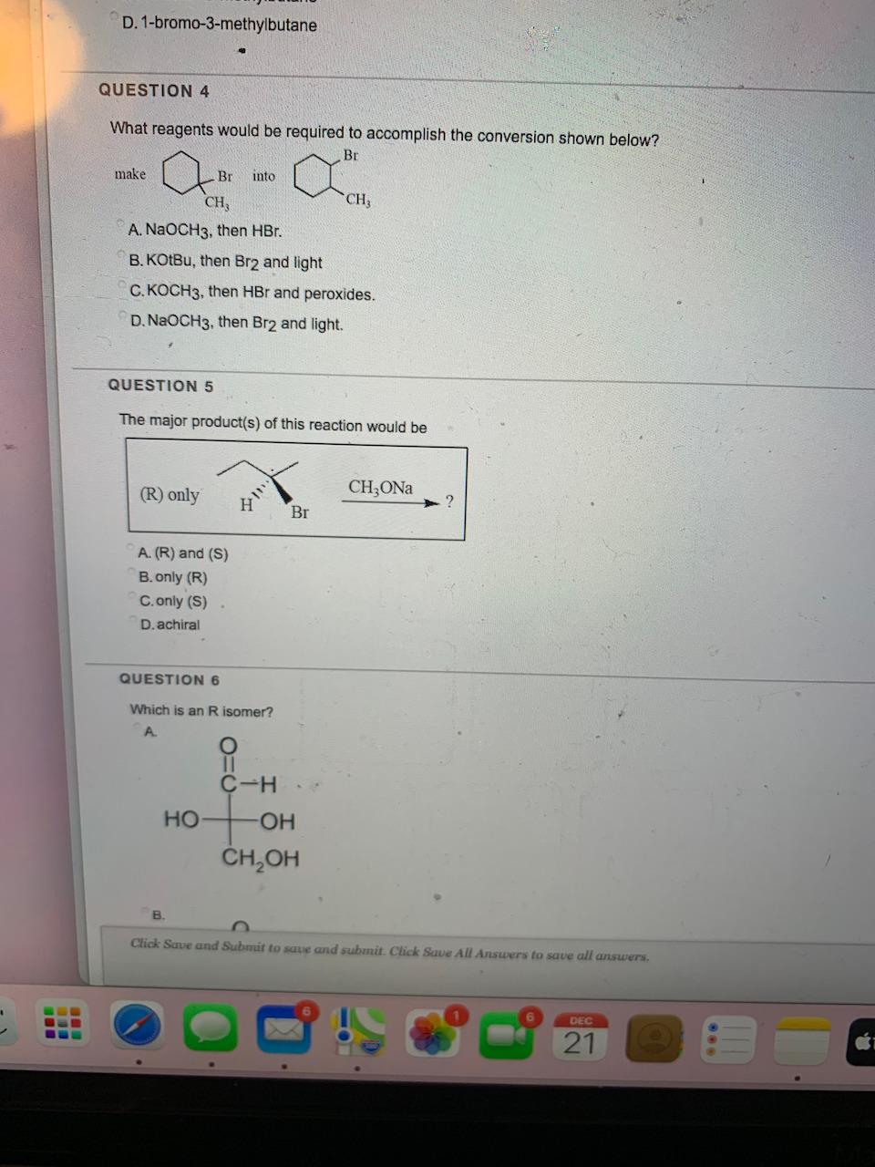 Solved D Bromo Methylbutane Question Co What Reagents Chegg