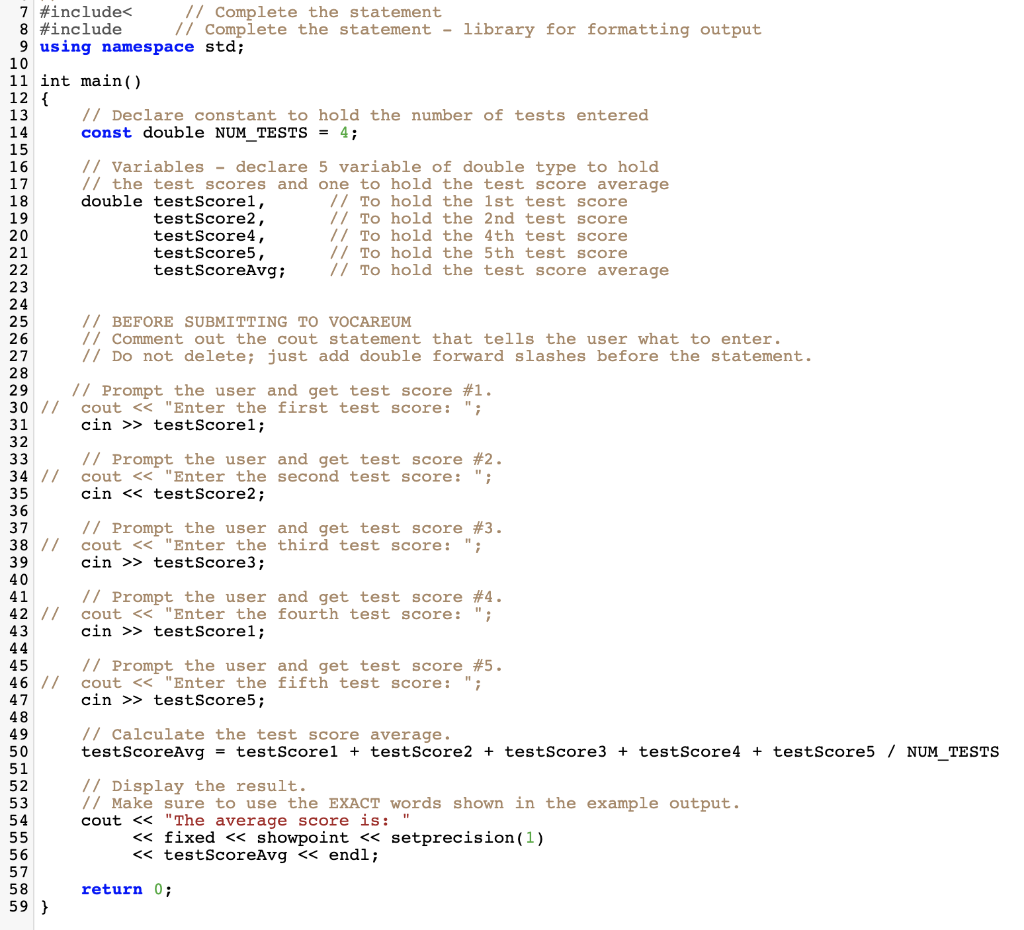 Solved 3 Test Averaging This Program Receives Five Test Chegg