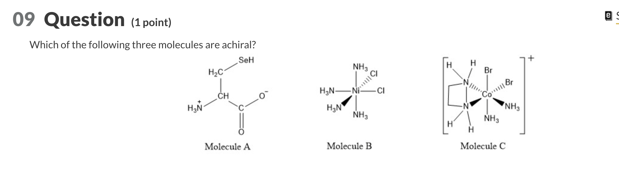 Solved Which Of The Following Three Molecules Are Achiral Chegg