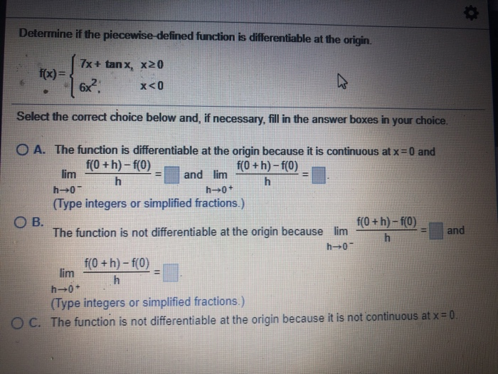 Solved Determine If The Piecewise Defined Function Is Chegg