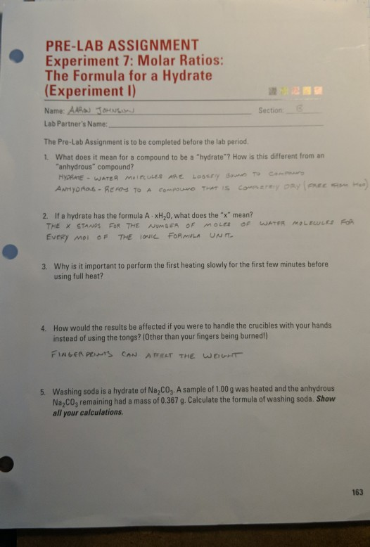 Solved Please Help With Pre Lab Questions And Please Chegg