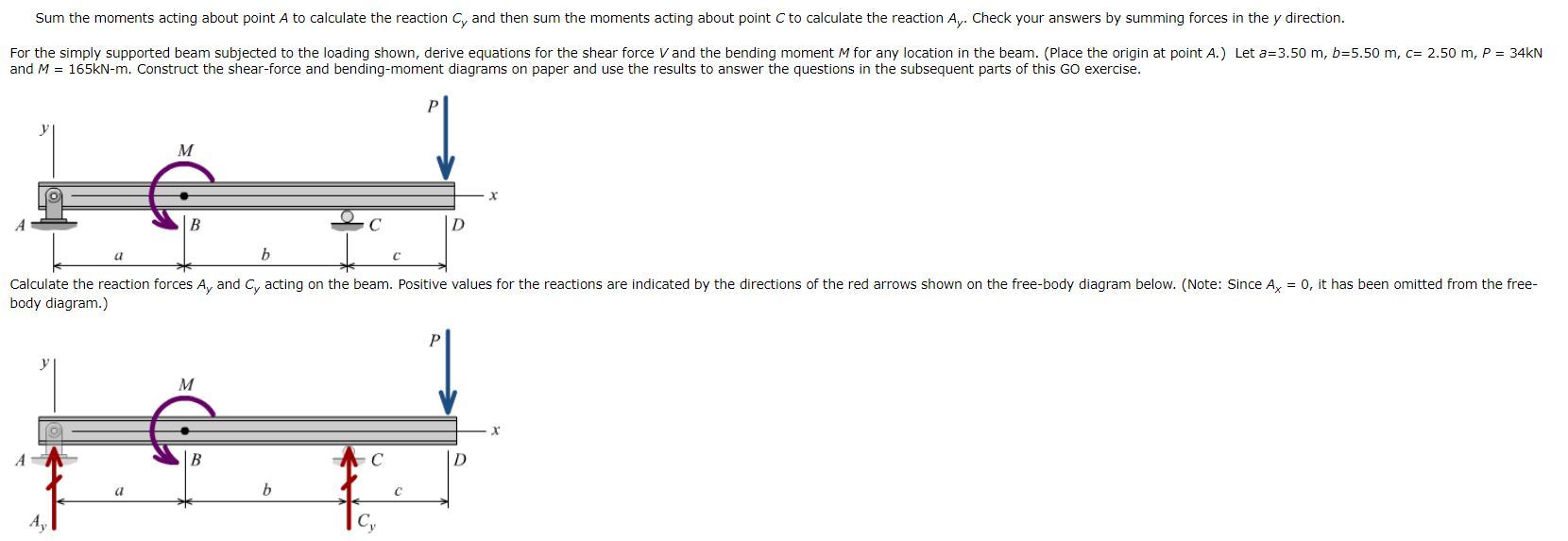 Solved Sum The Moments Acting About Point A To Calculate The Chegg