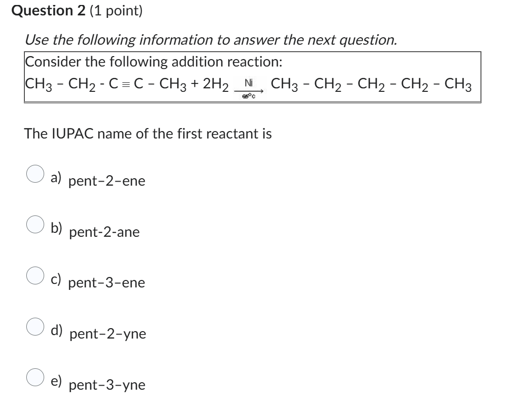 Solved Question Point Use The Following Information To Chegg