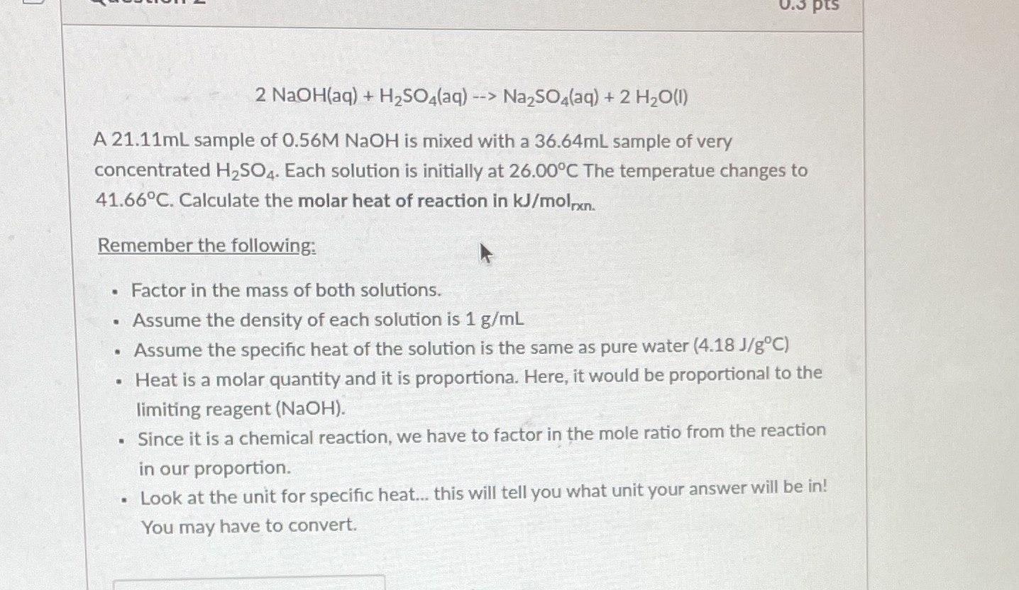 Solved 2 NaOH Aq H2SO4 Aq Na2SO4 Aq 2 H2O 1 A Chegg