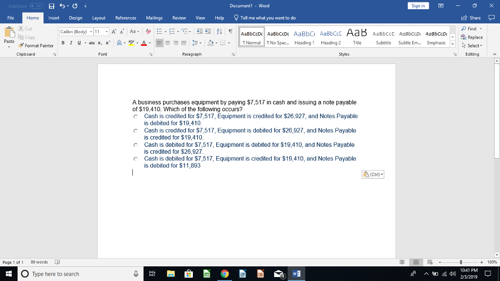 Solved Au Document Word Sign In File Insert Design Layout Chegg