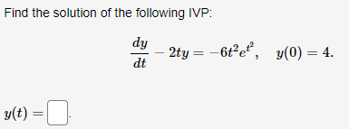 Solved Find The Solution Of The Following IVP Chegg