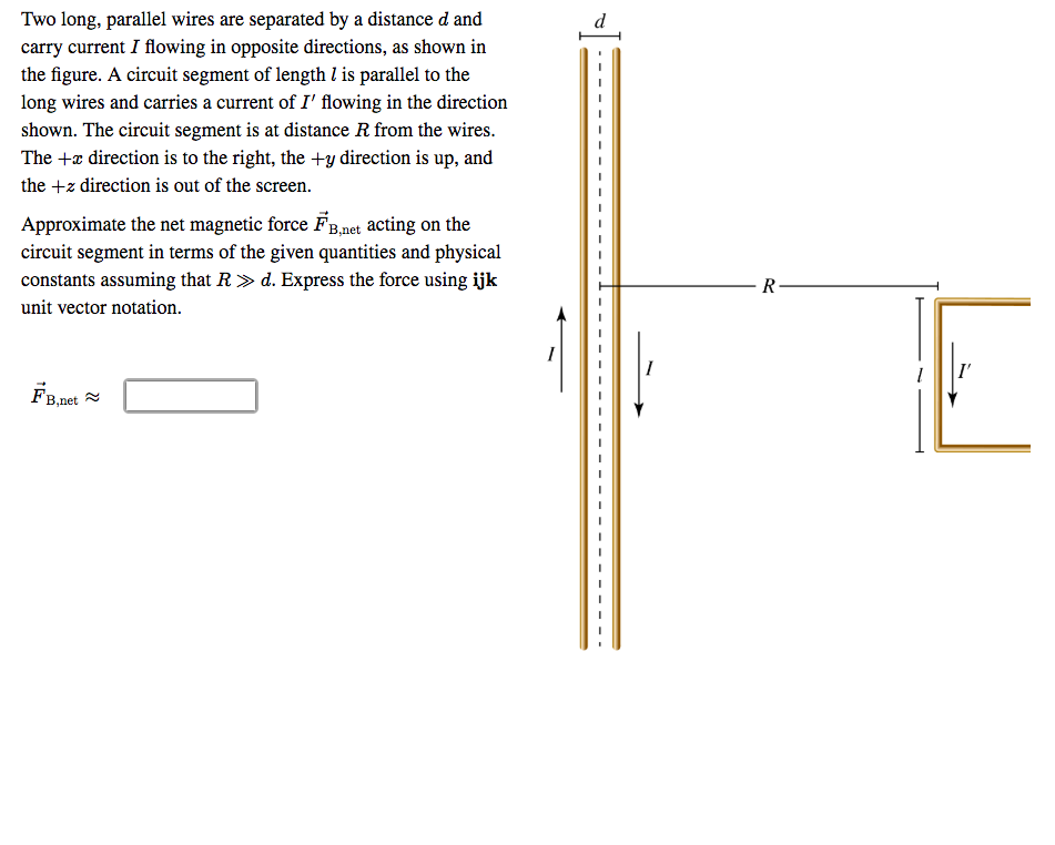 Solved Two Long Parallel Wires Are Separated By A Distance Chegg