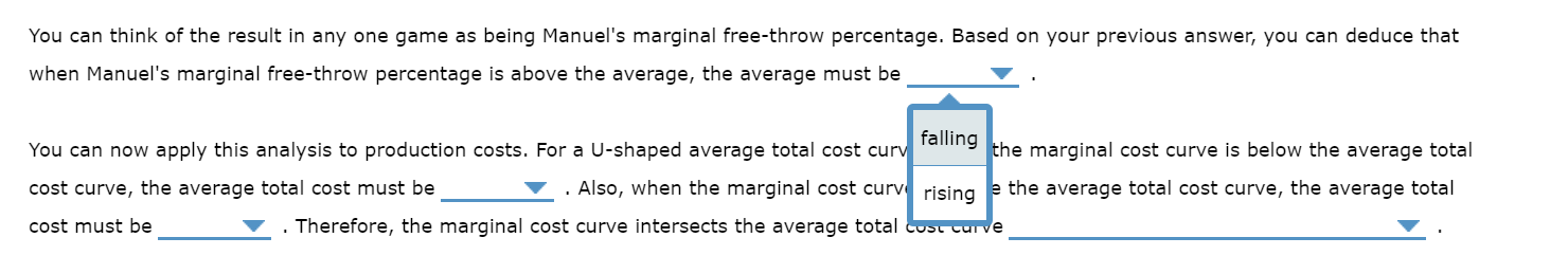 Solved The Marginal Average Rule Consider The Following Chegg