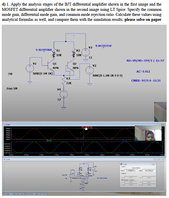 Solved Apply The Analysis Stages Of The Bjt Differential Chegg