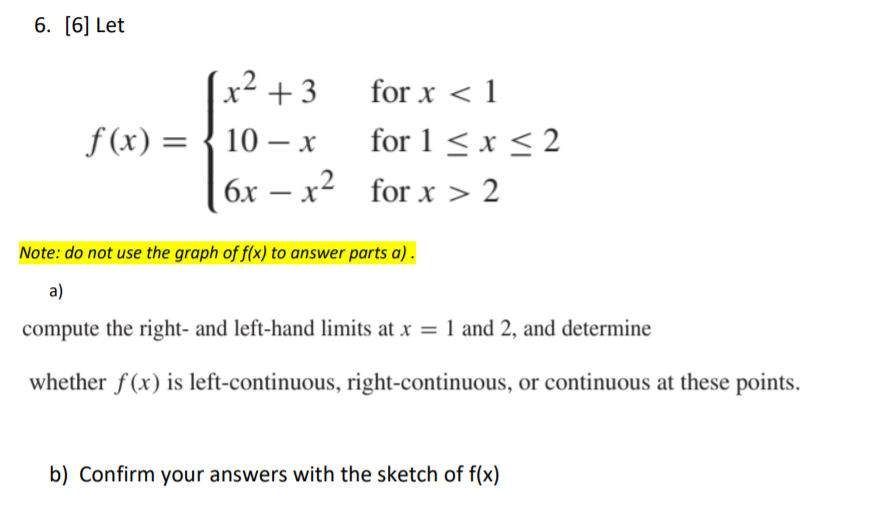 Solved 6 6 Let F X X2 3 For X