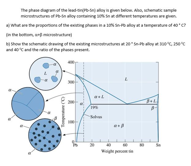 Solved The Phase Diagram Of The Lead Tin Pb Sn Alloy Is Chegg