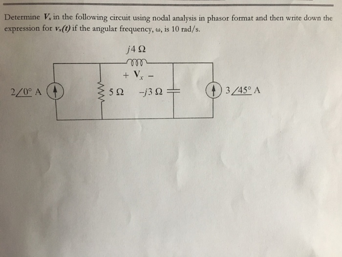 Solved Determine V In The Following Circuit Using Nodal Chegg