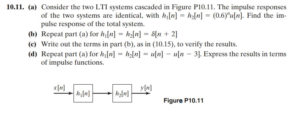 Solved A Consider The Two Lti Systems Cascaded In Chegg