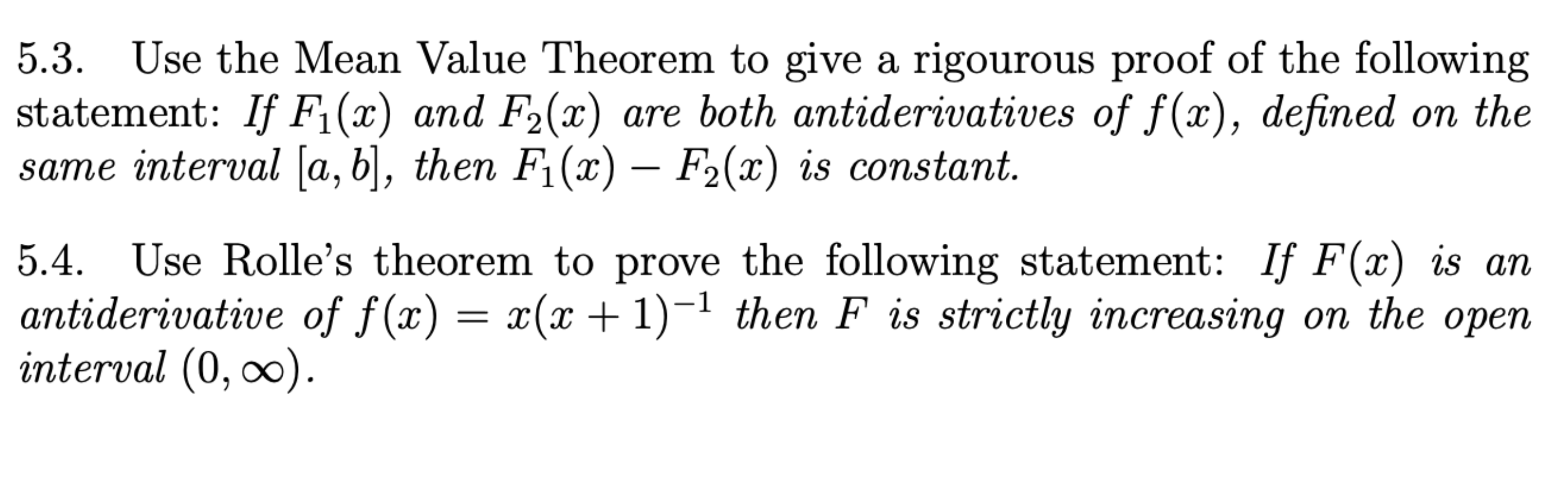 Solved Use Mean Value Theorem And Rolle S Theorem To Solve Chegg