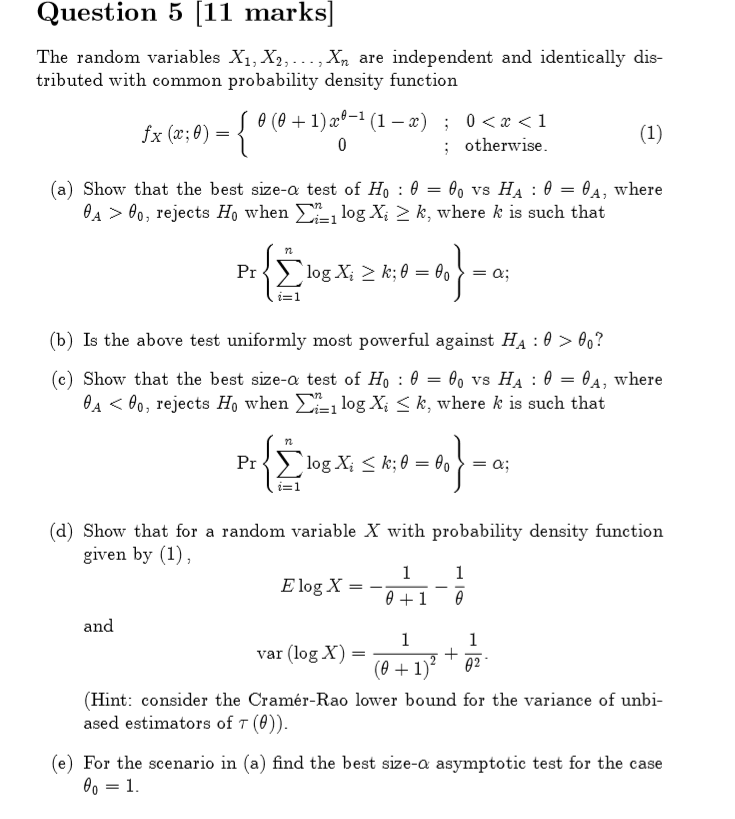 Solved Question Marks The Random Variables X X Chegg