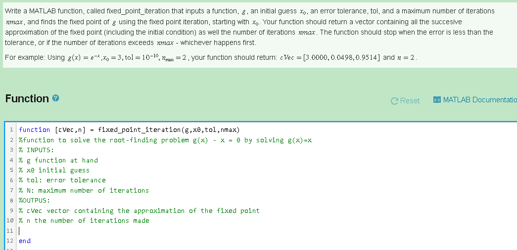 Solved Write A Matlab Function Called Bisection Method That Chegg