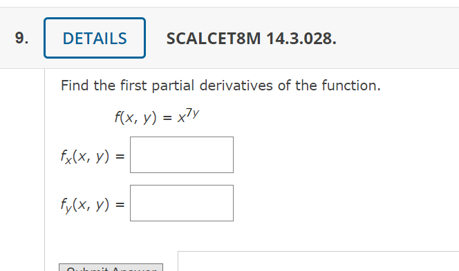 Solved Details Scalcet M Find The First Partial Chegg