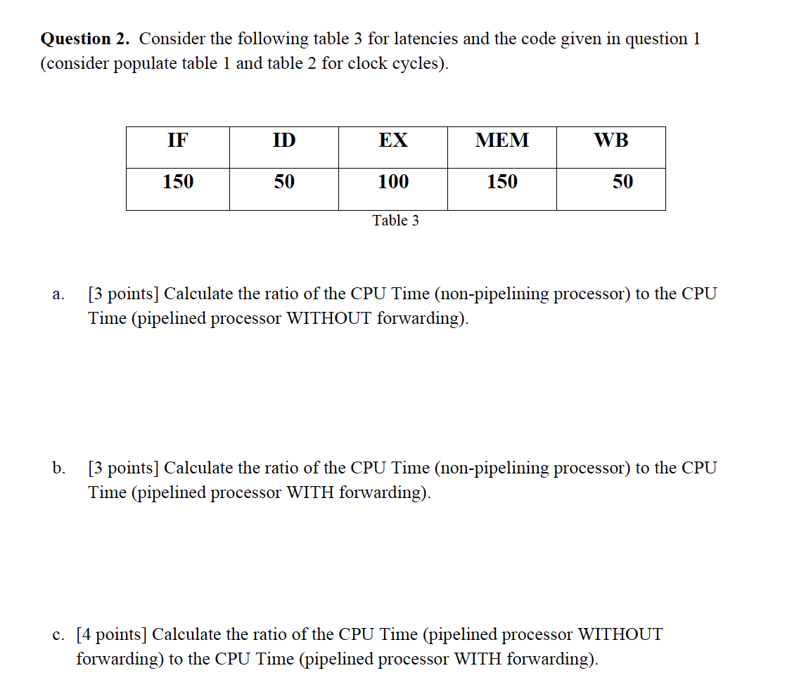 Question 1 Consider The Following Tables A 5 Chegg