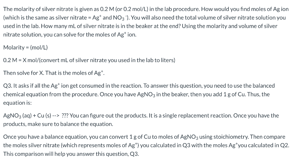 Solved 1 How Many Moles Of Silver Nitrate Were Added To The Chegg