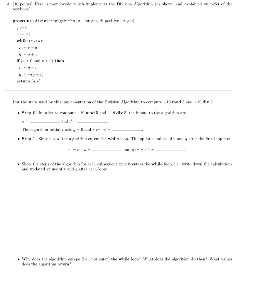 Solved Points Here Is Pseudocode Which Implements Chegg