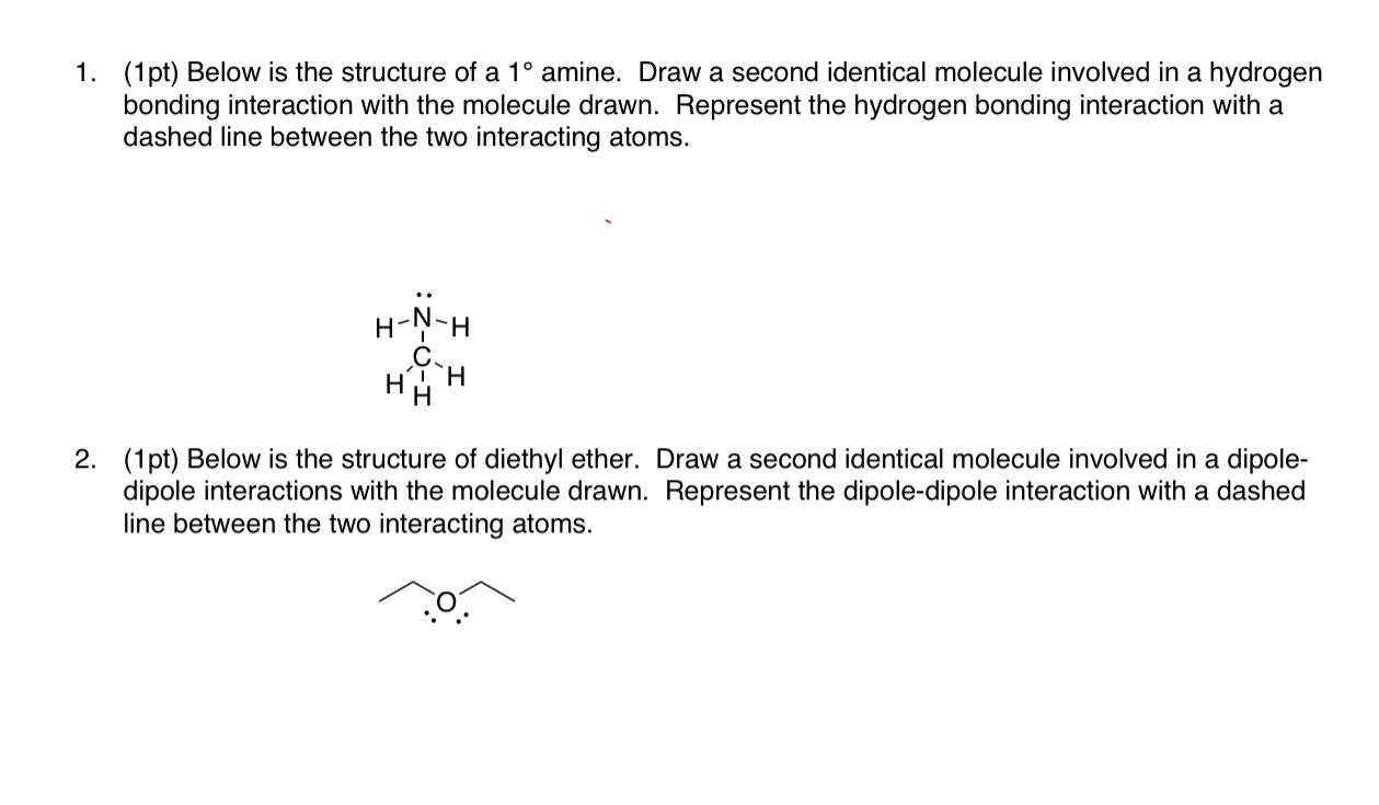 Solved 1 1pt Below Is The Structure Of A 1 Amine Draw A Chegg