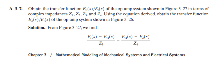 Solved Obtain The Transfer Function Eo S Ei S Of The Chegg