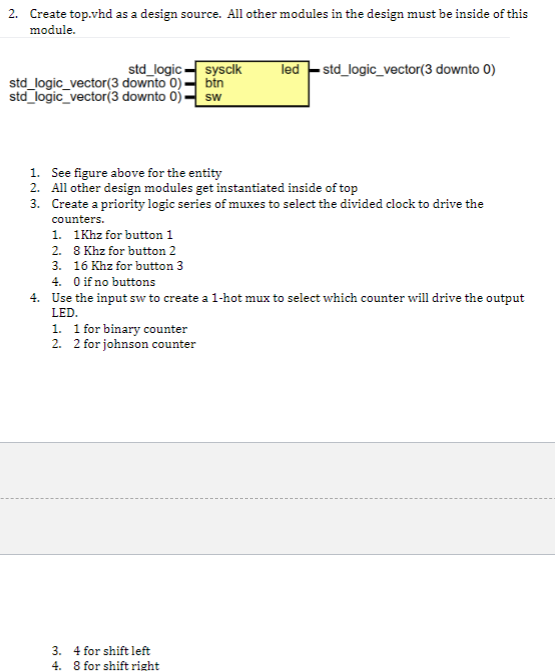 Solved Vhdl Code Create Top Vhd As A Design Source All Chegg