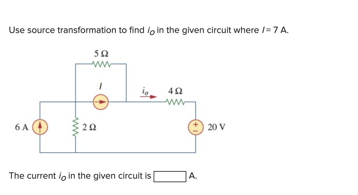 Solved Use Source Transformation To Find Io In The Given Chegg