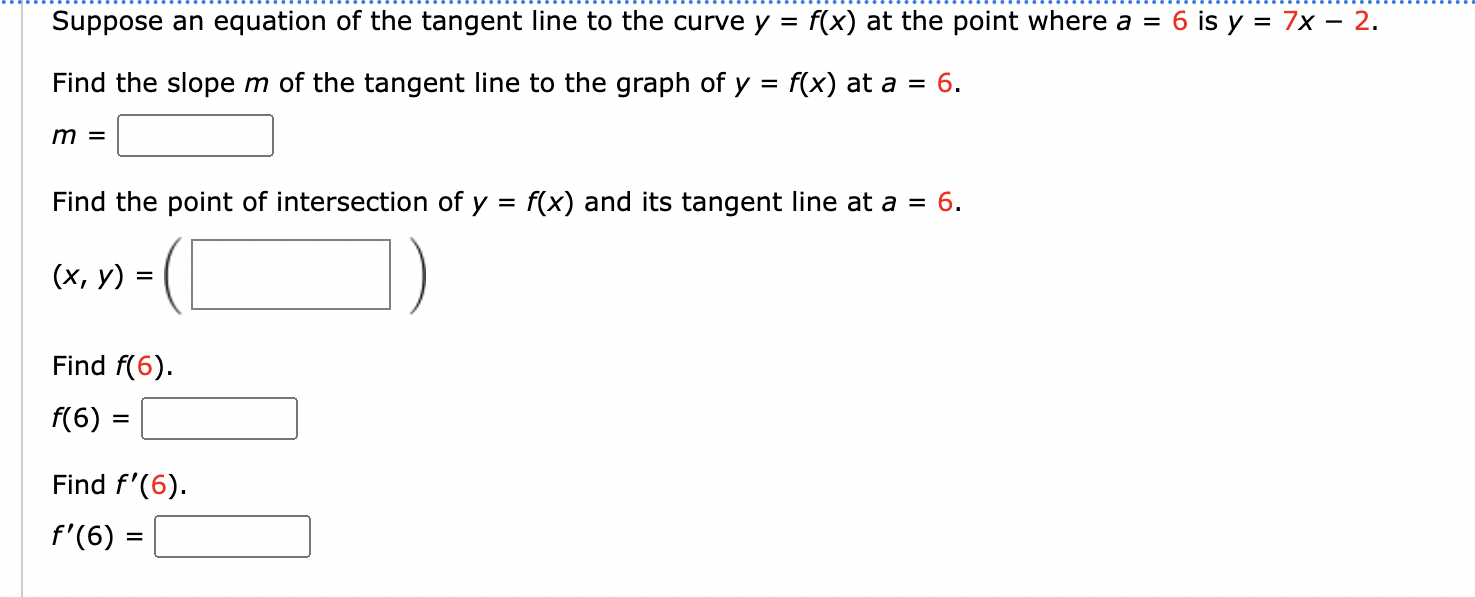 Solved Suppose An Equation Of The Tangent Line To The Curve Chegg