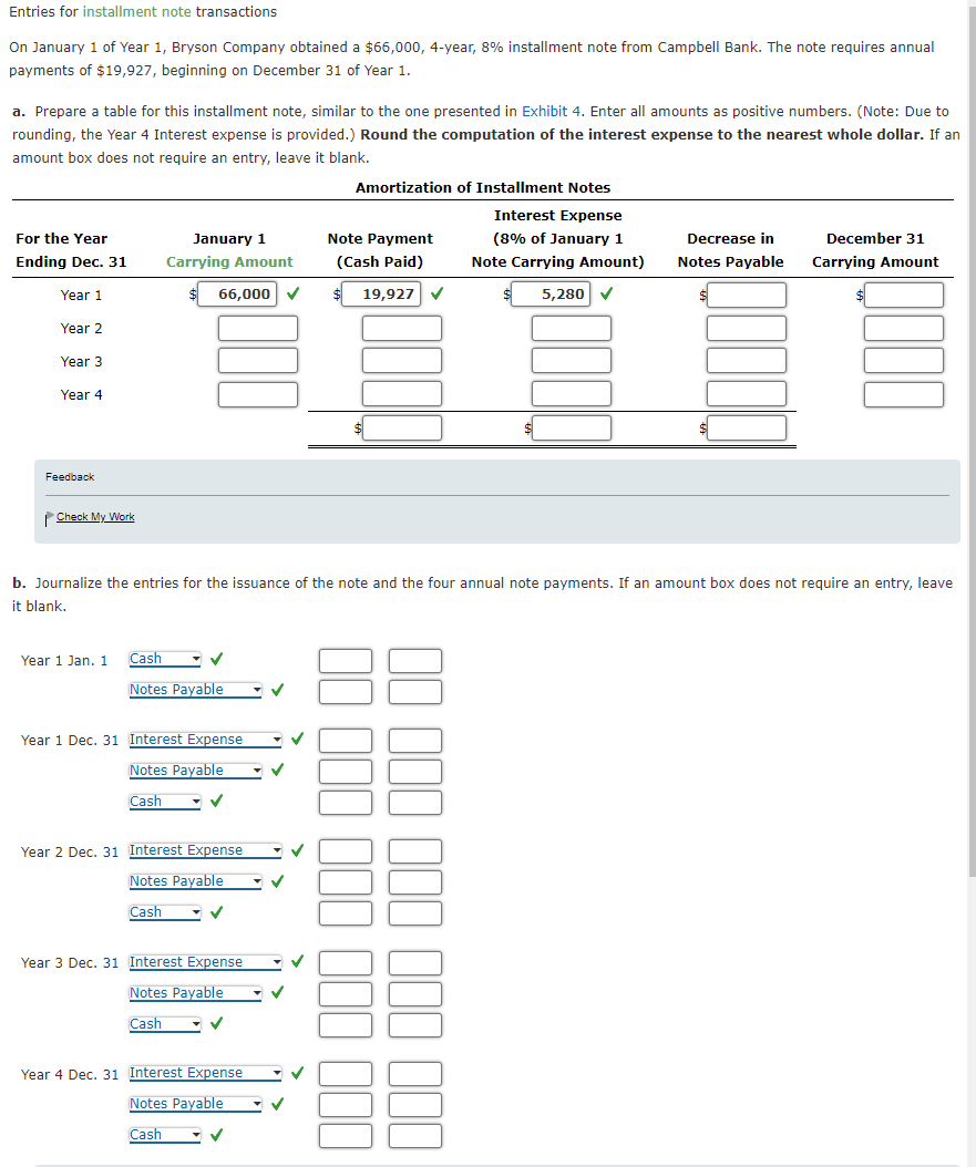 Solved Entries For Installment Note Transactions On January Chegg