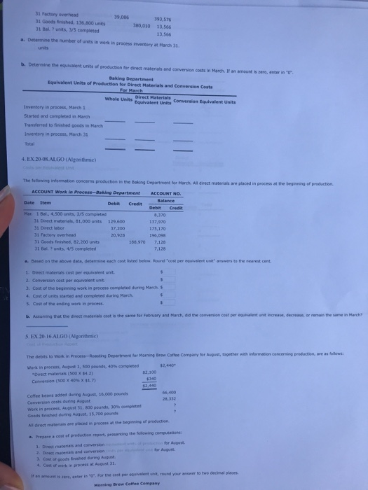 Solved L EX 20 01 Entries For Materials Cost Flows In A The Chegg