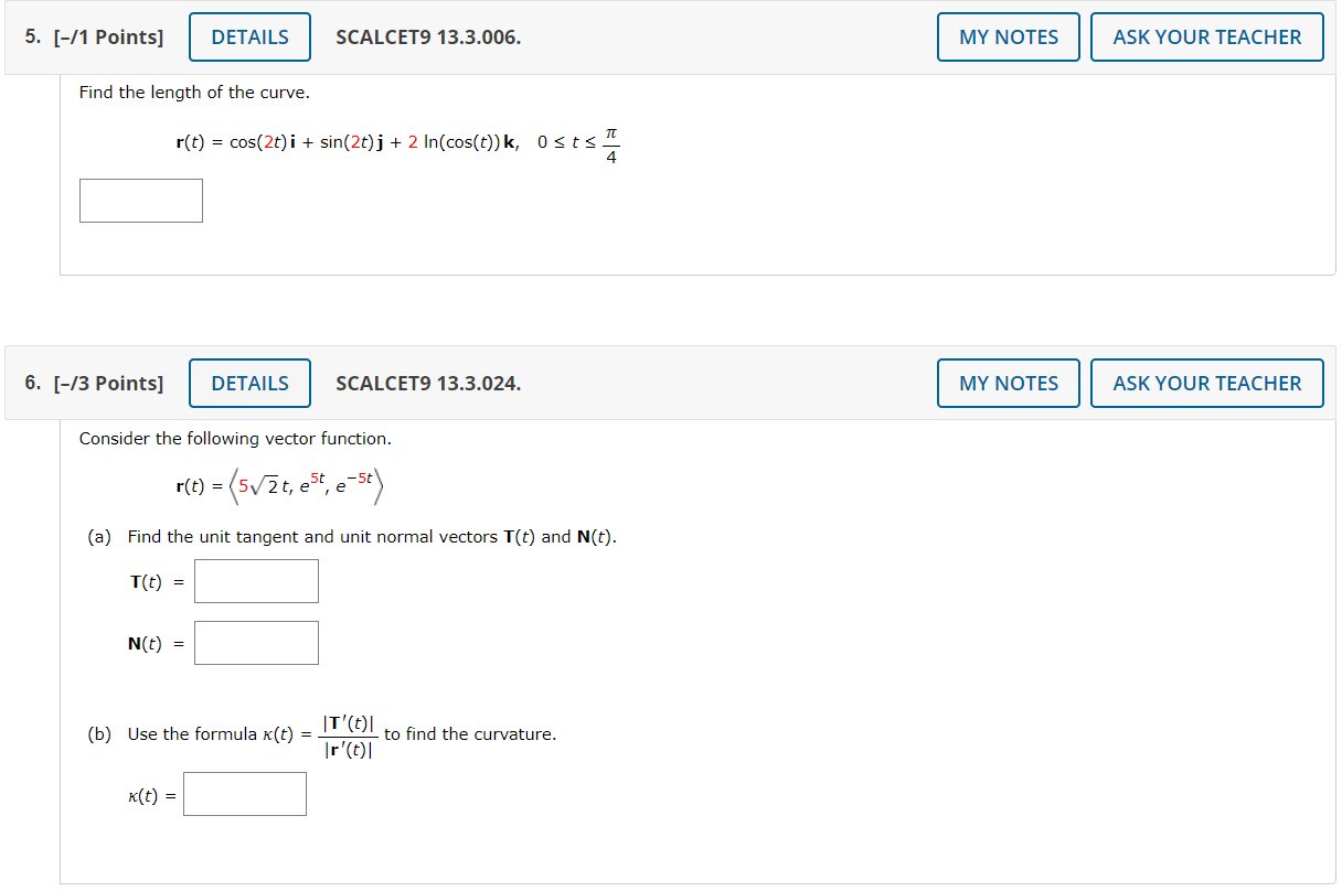 Solved 11 Points SCALCET9 13 3 006 Find The Length Of The Chegg