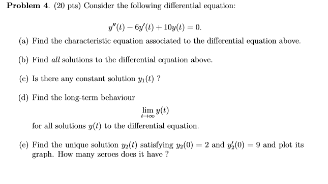 Solved Problem 4 20 Pts Consider The Following Chegg