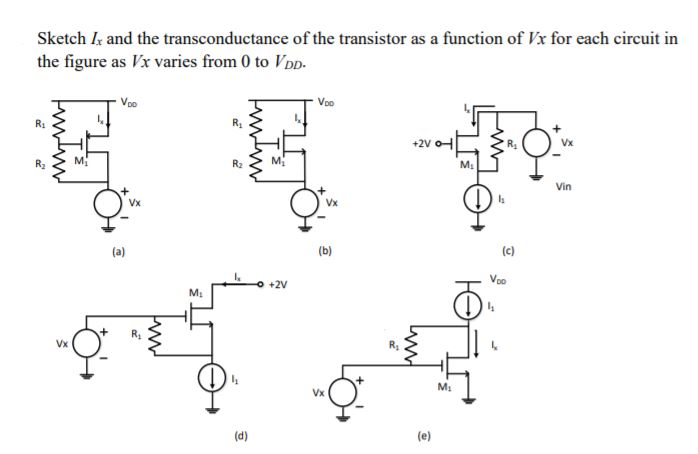 Sketch I And The Transconductance Of The Transistor Chegg