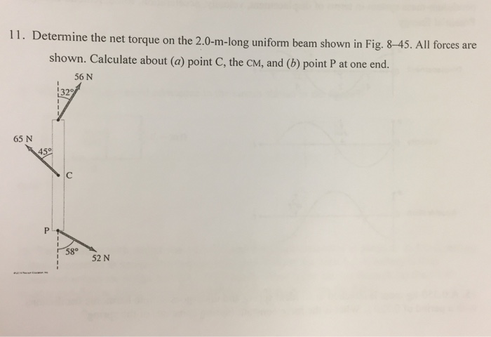 Solved Determine The Net Torque On The M Long Chegg