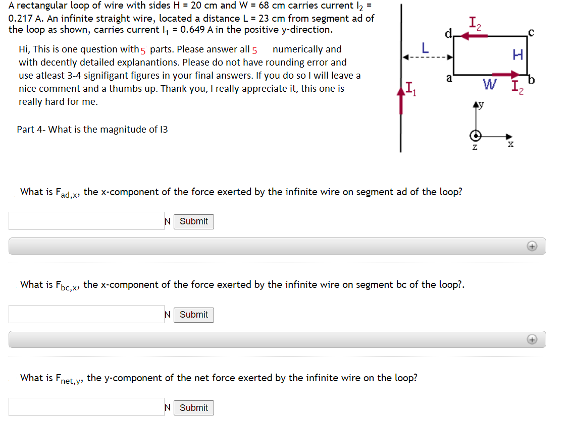 Solved IZ A Rectangular Loop Of Wire With Sides H 20 Cm Chegg