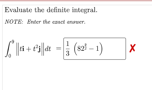 Solved Evaluate The Definite Integral NOTE Enter The Exact Chegg