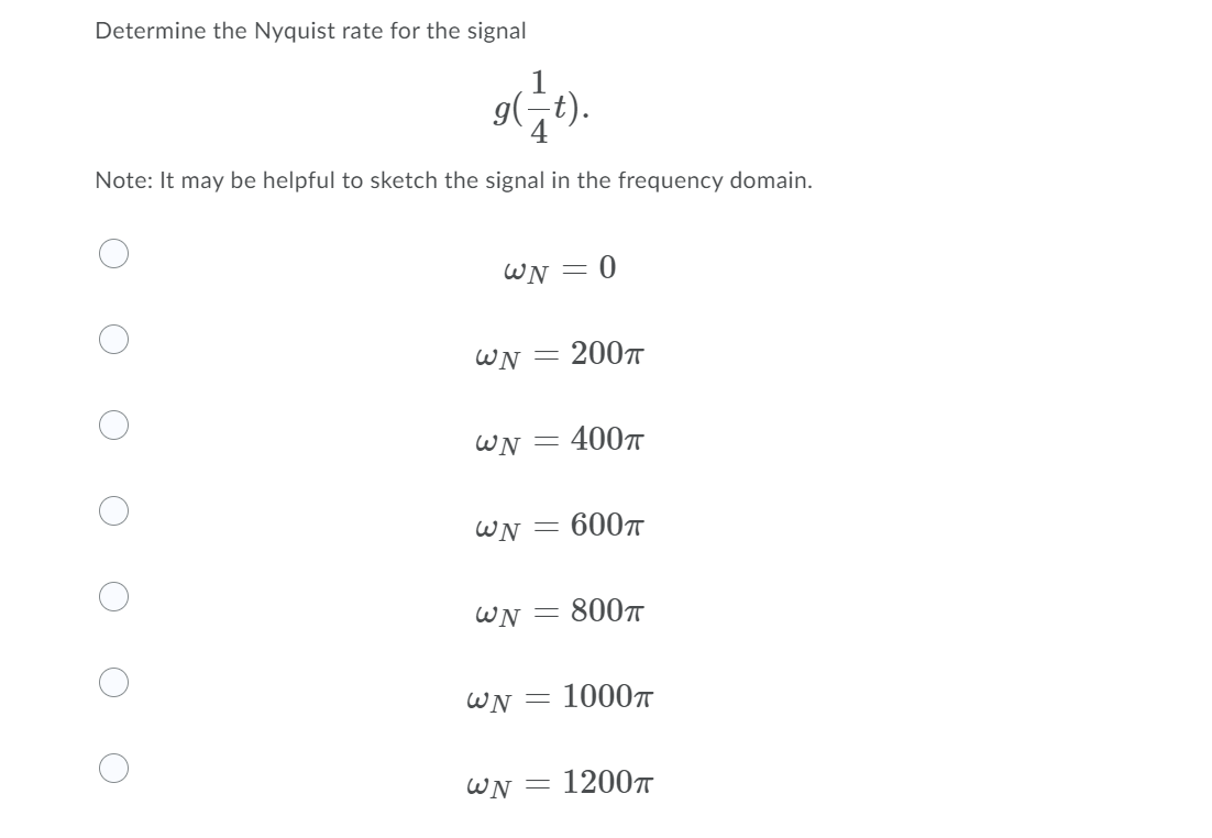 Solved G T Cos 400nt And H T Is A Bandlimited Signal Chegg