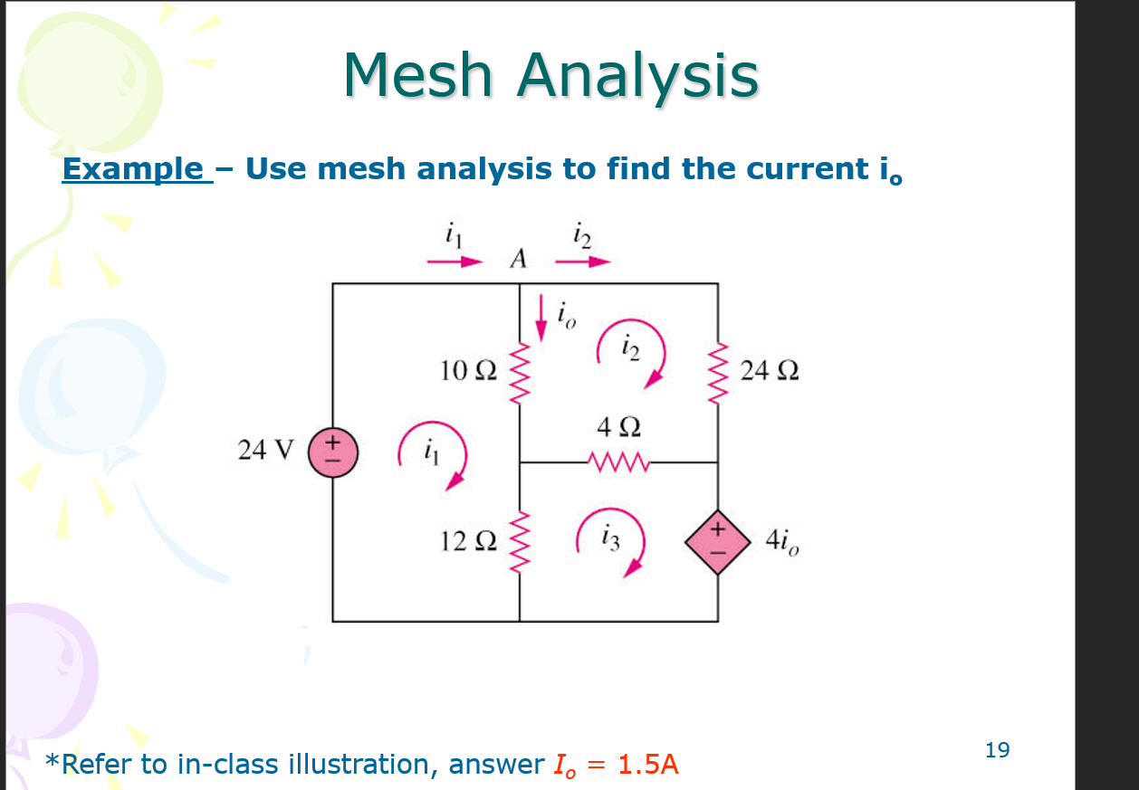 Solved Mesh Analysis Example Use Mesh Analysis To Find The Chegg