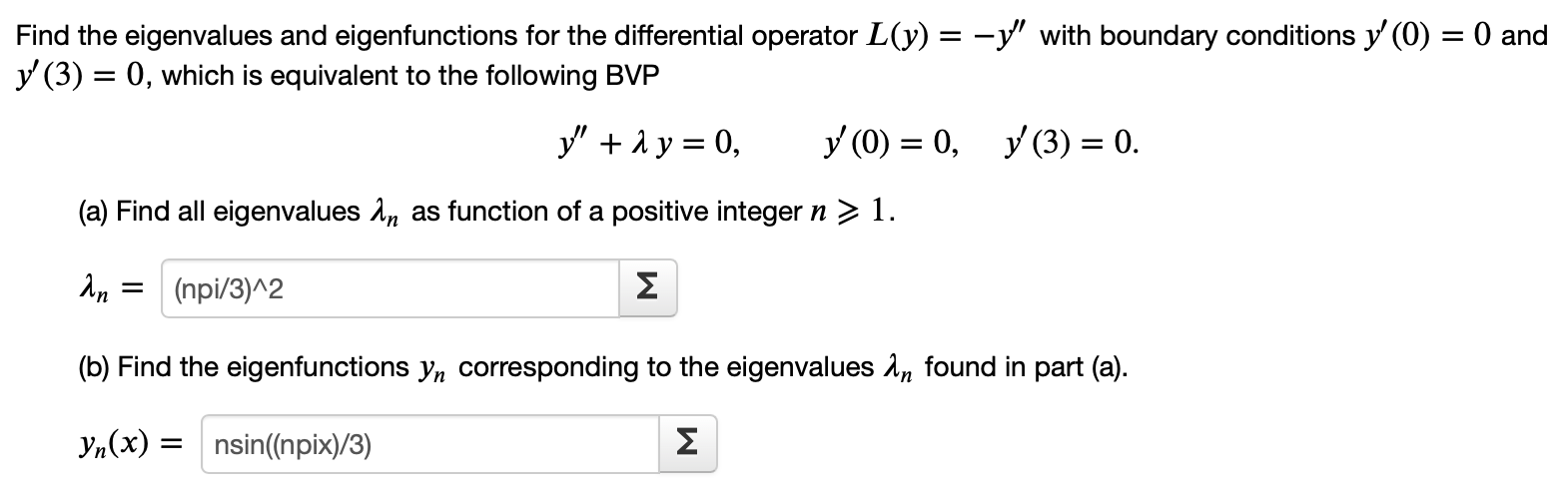 Solved Find The Eigenvalues And Eigenfunctions For The Chegg