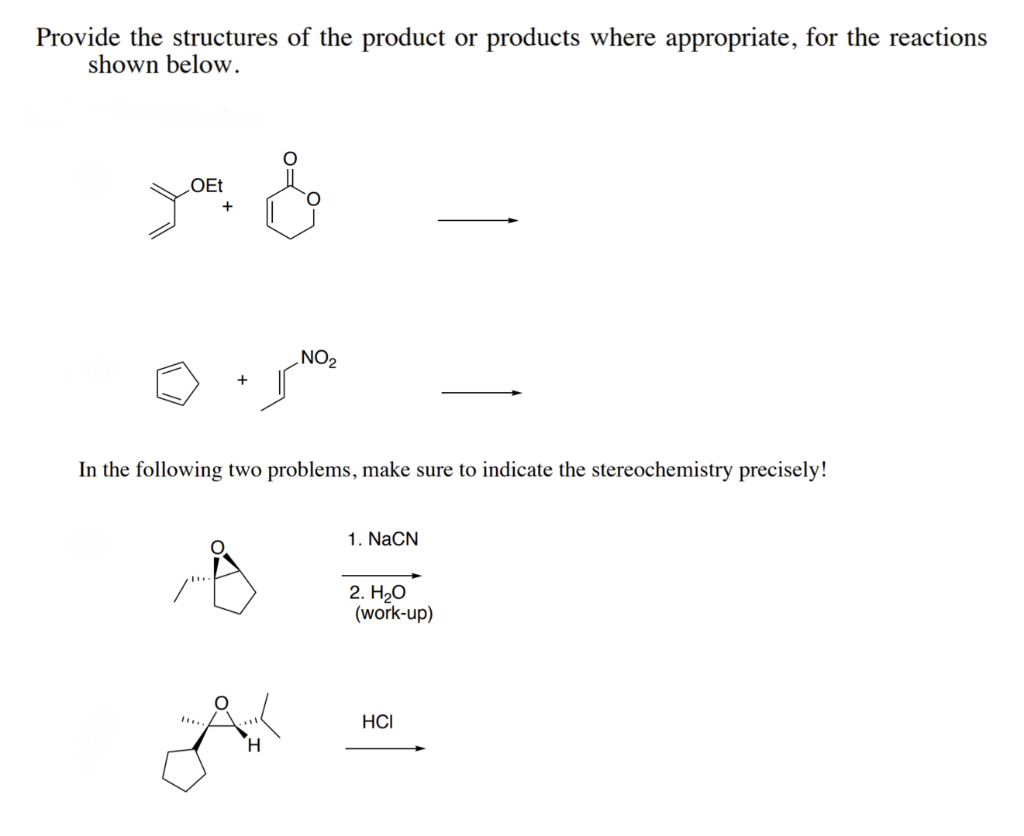 Solved Provide The Structures Of The Product Or Products Chegg