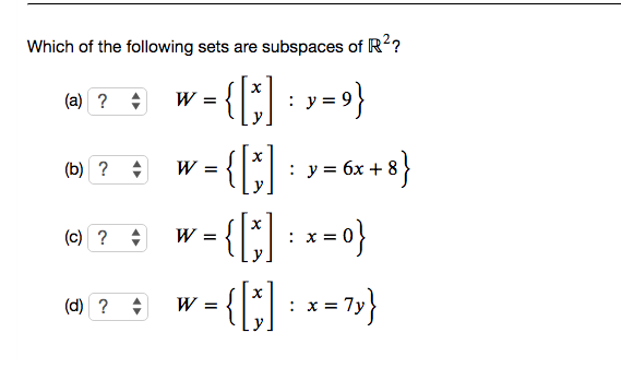 Solved Which of the following sets are subspaces of Rº a Chegg